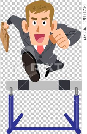 Businessman Brown hair hurdle Smile allowance 29131736