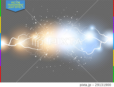 Vector blue and yellow electric lightning bolt 29131900