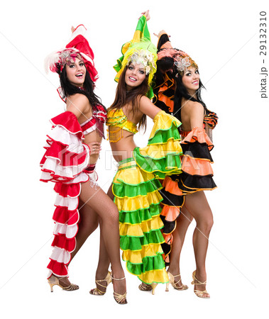 samba dancer team dancing isolated on white in samba dancer team dancing isolated on white in 29132310