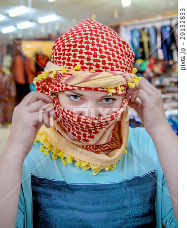 girl of Slavic appearance wearing a headscarf Arab 29132833
