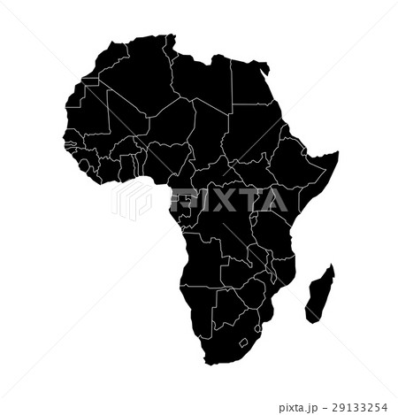 Simple flat black map of Africa continent with 29133254