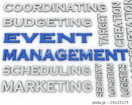 3d image Event Management word cloud concept 29135175