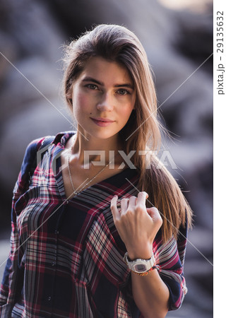 Close-up portrait of a beautiful hipster girl at 29135632