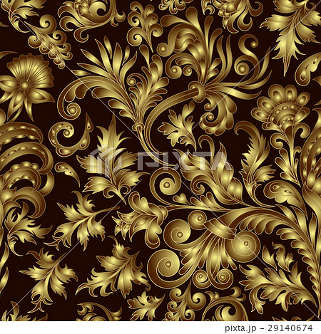 Vector gold pattern on black background with hand 29140674