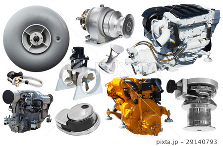 Isolated equipment and parts of modern yacht Isolated equipment and parts of modern yacht 29140793