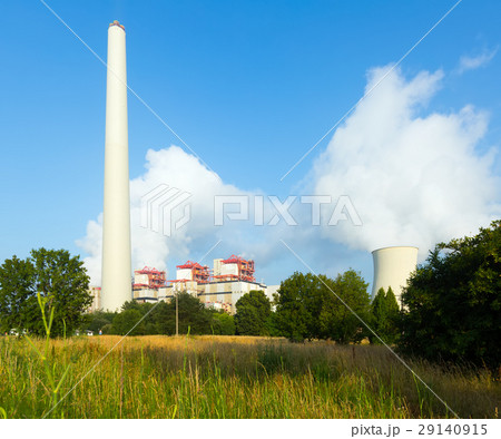 Industrial plant with chimney and cooling towers Industrial plant with chimney and cooling towers 29140915