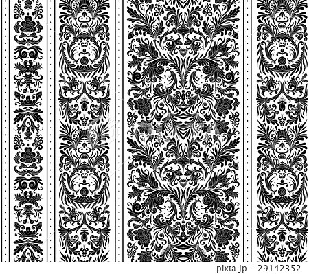 Striped Seamless Pattern On Baroque Styleのイラスト素材