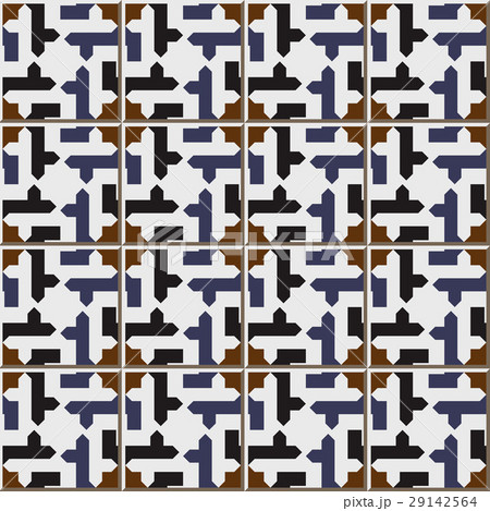 Ceramic tile pattern of vintage star geometry 29142564