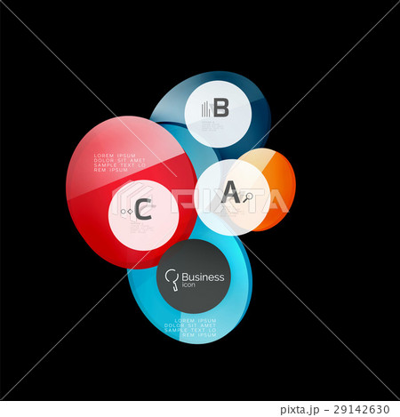 Glossy glass circle banner design template 29142630