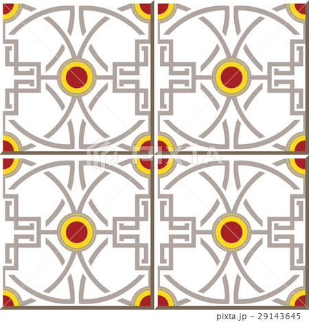 Ceramic tile pattern of round cross geometry line 29143645