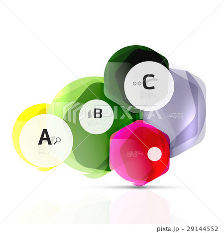 Glass glossy shiny hexagon web elements 29144552