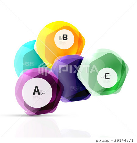 Glass glossy shiny hexagon web elements 29144571