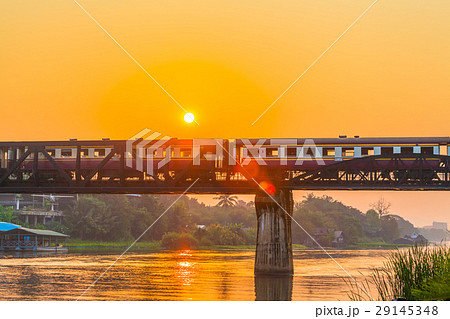 train passing River Kwai bridge train passing River Kwai bridge 29145348