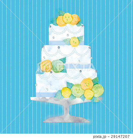 ウェディングケーキのイラストのイラスト素材