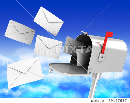 mailbox with many letters 29147637