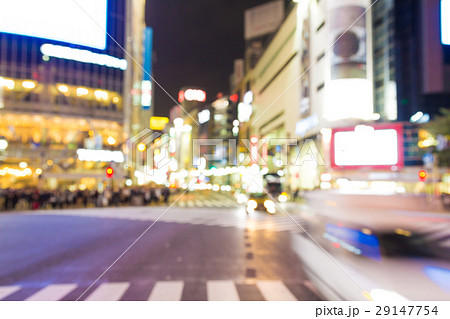 Motion blurred car transport night life at Shibuya Motion blurred car transport night life at Shibuya 29147754