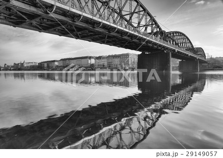 Old iron railway bridge in Prague,Czech Republic. 29149057
