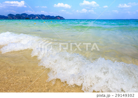 wave of the sea on sand beach 29149302