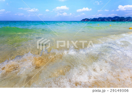wave of the sea on sand beach 29149306