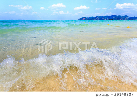 wave of the sea on sand beach 29149307