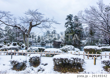 雪の兼六園 29149342