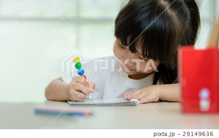 happy schoolgirl , childhood and education concept - happy little girl with chalk drawing happy schoolgirl , childhood and education concept - happy little girl with chalk drawing 29149636
