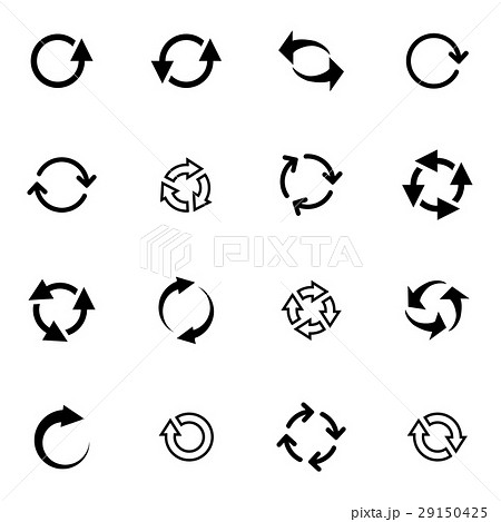 Vector black refresh icons set Vector black refresh icons set 29150425