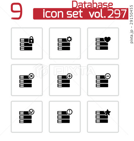Vector black database icons set Vector black database icons set 29150455