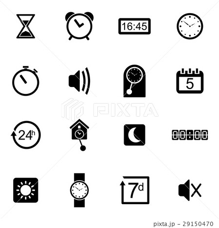 Vector black time icons set Vector black time icons set 29150470