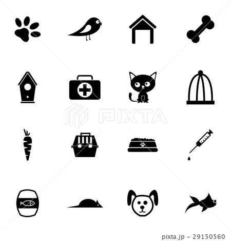 Vector black pet icons set Vector black pet icons set 29150560