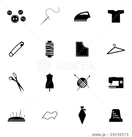 Vector black  sewing icons set 29150573