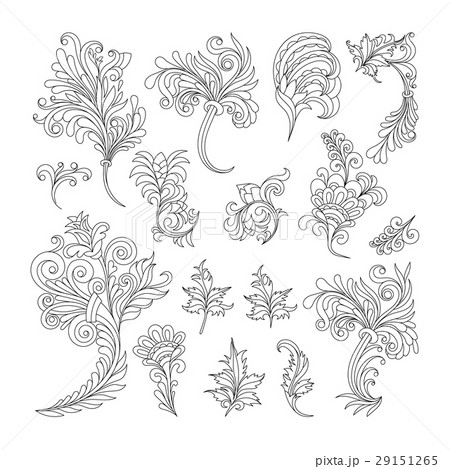 Vector set of swirl vintage ornaments for design Vector set of swirl vintage ornaments for design 29151265