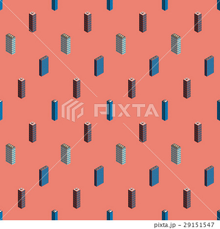 Isometric buildings seamless pattern 29151547