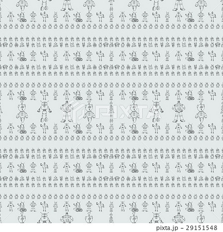 Robot doodles pattern. 29151548