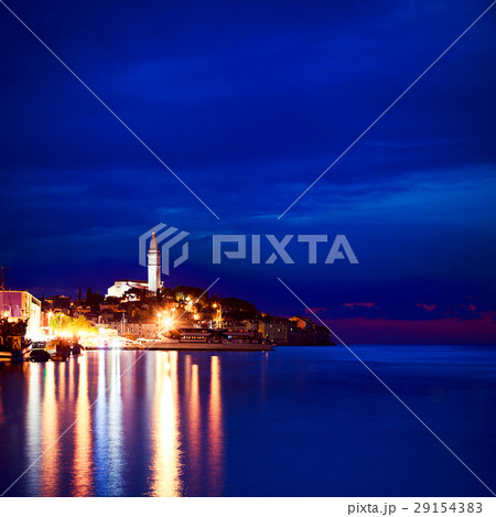 Night View of Medieval Town Rovinj in Croatia Night View of Medieval Town Rovinj in Croatia 29154383