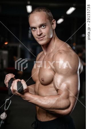 young man train in gym sexy caucasian man 29155738