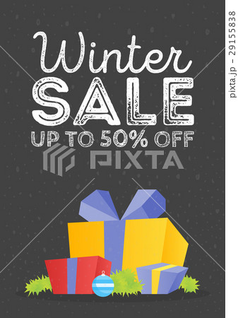 Winter sale poster design template or Gift Box Winter sale poster design template or Gift Box 29155838