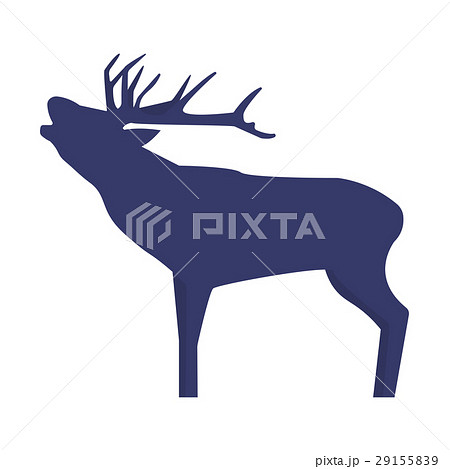 Standing deer silhouette on white background. Standing deer silhouette on white background. 29155839