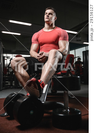 young man train in gym healthcare lifestyle sexy caucasian man young man train in gym healthcare lifestyle sexy caucasian man 29156127