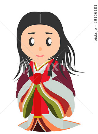 平安時代 女性貴族 日本史のイラスト素材