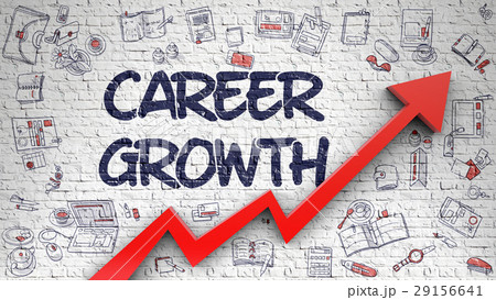 Career Growth Drawn on Brick Wall.  29156641