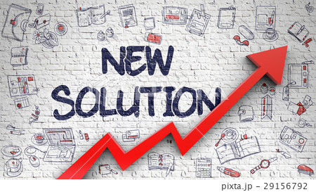 New Solution Drawn on White Brickwall.  29156792