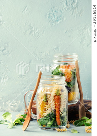Salads in mason jars 29156914