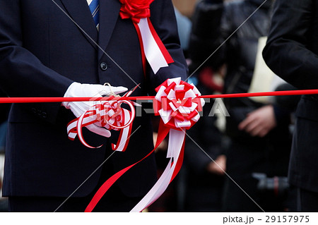 式典の紅白のリボン 29157975