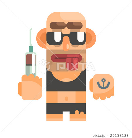 High Junkie With Drug Syringe, Revolting Homeless 29158183