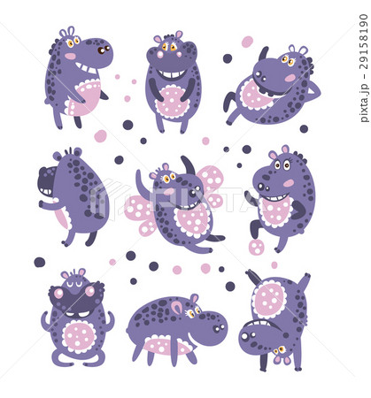 Stylized Hippo With Polka-Dotted Pattern Stylized Hippo With Polka-Dotted Pattern 29158190