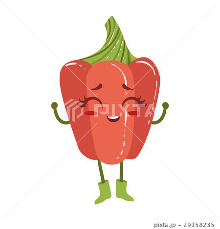 Bell Pepper Cute Anime Humanized Smiling Cartoon 29158235