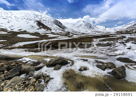 Along way at Khardung La Pass in Ladakh, India. 29158691
