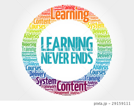 Learning Never Ends circle word cloud 29159111