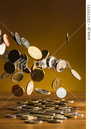 The silver and golden coins and falling coins on The silver and golden coins and falling coins on 29159351